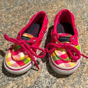 Toddler girls Sperry Top Sider boat shoes size 8.5 EUC